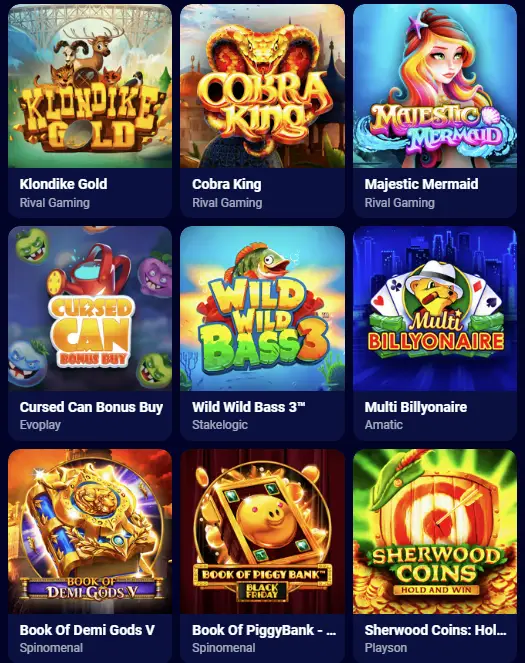 Máquinas tragamonedas populares del casino Spinay